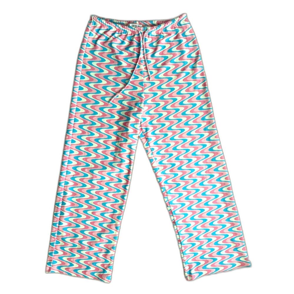 Frankies Bikinis Michelle Low Rise Wide Leg Pants Sister Swirl Sweatpants Size M